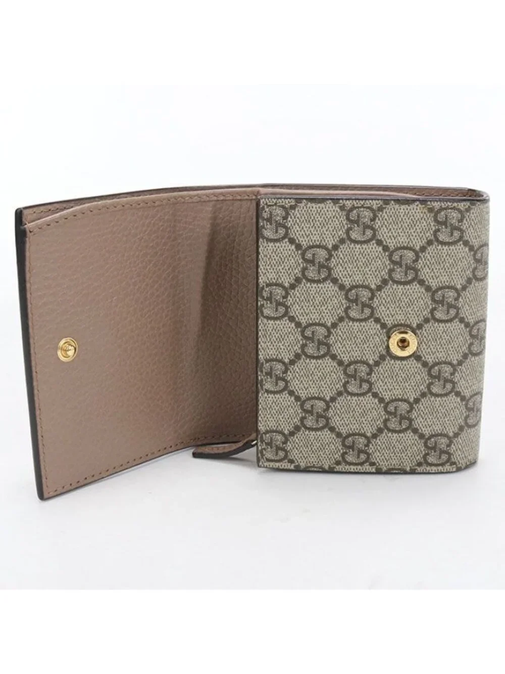 Gucci Compact Wallet Double Bifold GG Supreme Leather